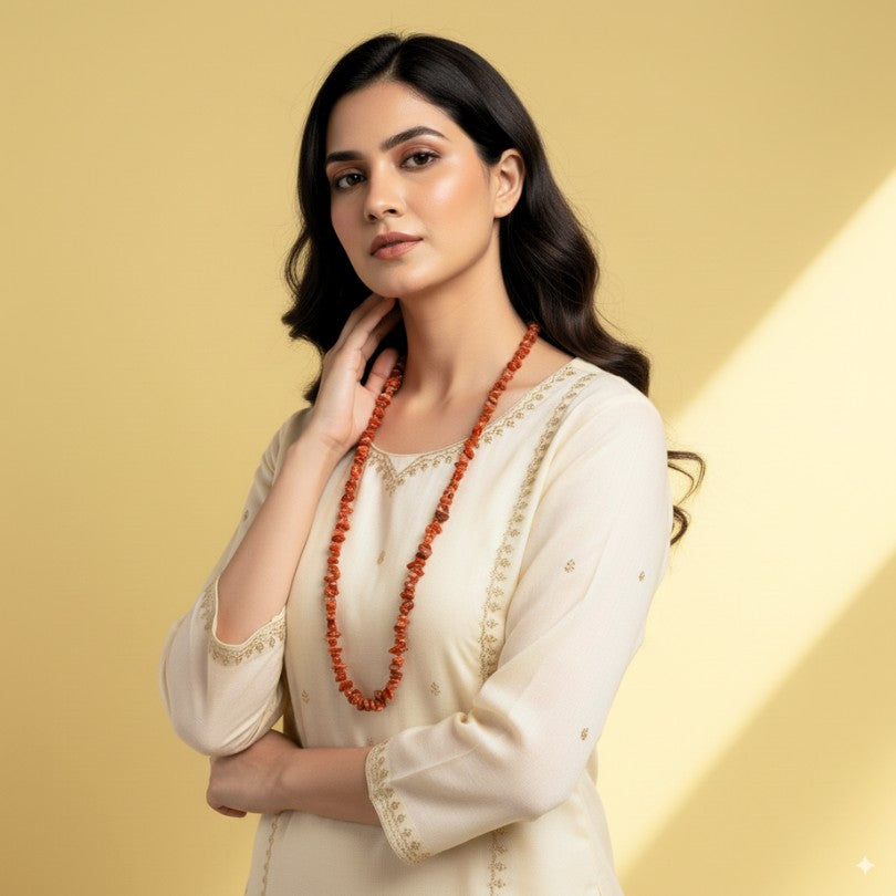 Vibrant Carnelian Necklace | Carnelian Stone - For All | Includes: Necklace/Bracelet