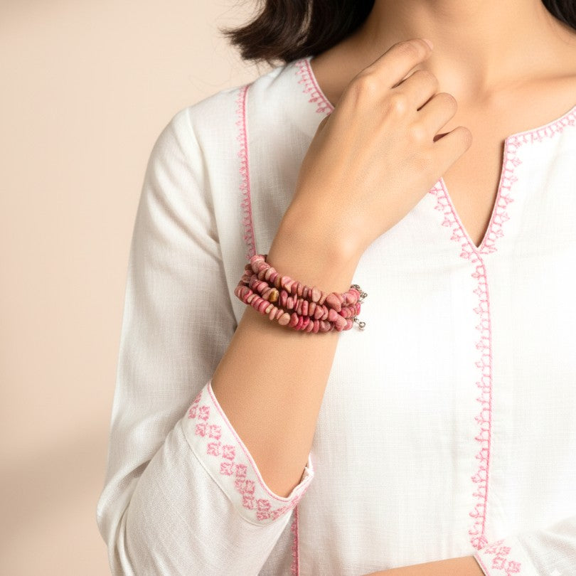 Elemental Flame Necklace | Rhodonite Stone - For All | Includes: Necklace