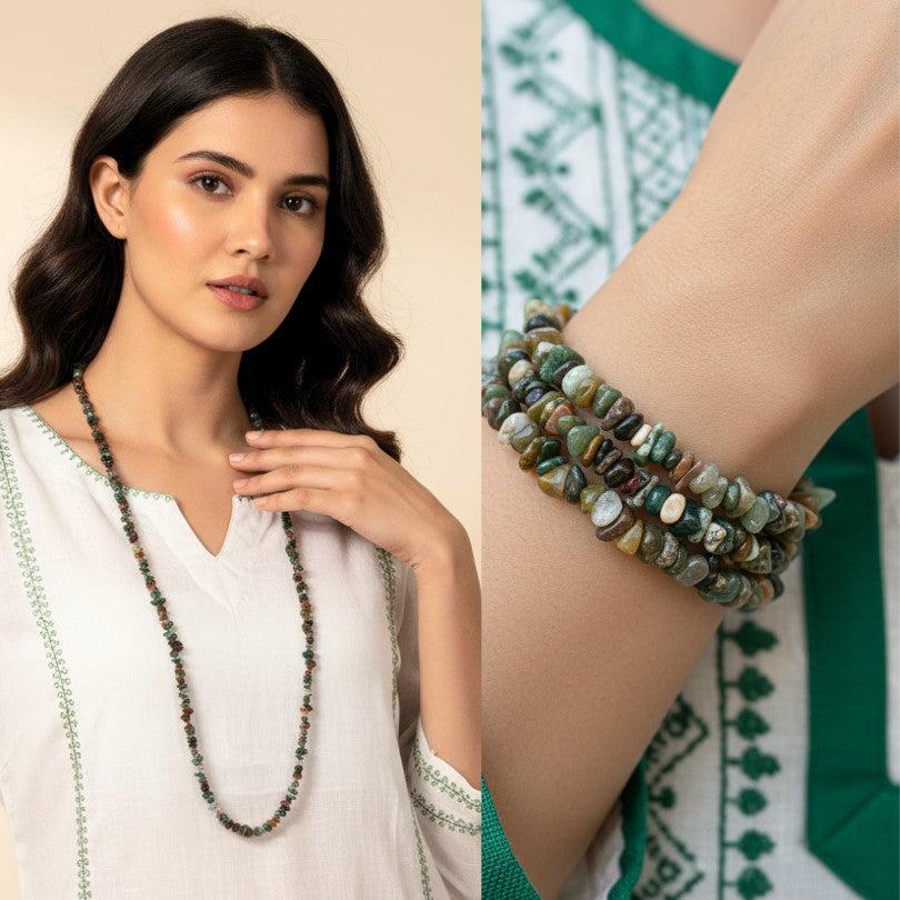 Vital Force Necklace | Indian Agate Stone - For All | Includes: Necklace
