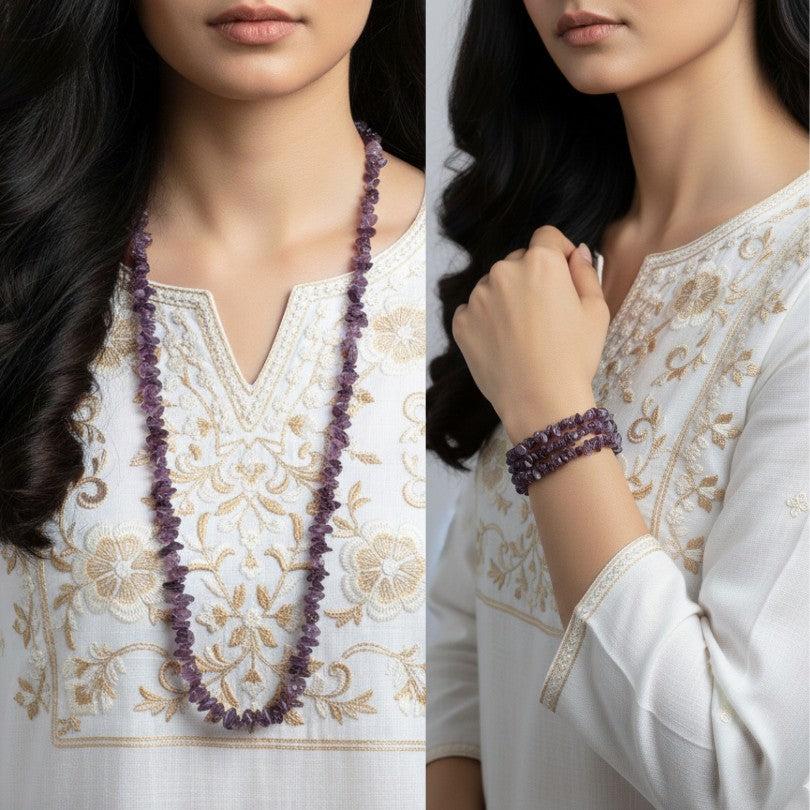 Divine Calm Necklace | Amethyst Stone - For All | Includes: Necklace