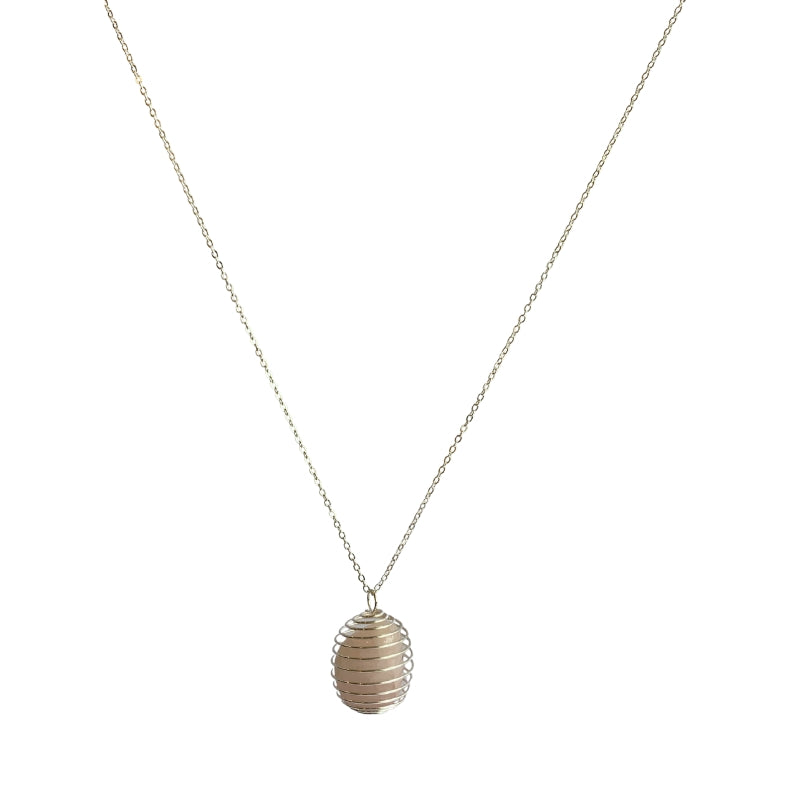 Chunky Whirl Silverish Rose Necklace | Rose Quartz - For Women | Includes: Necklace