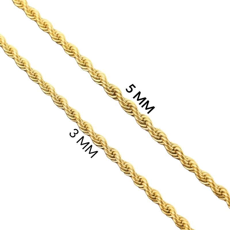 Golden Steel Rope Necklace | Stainless Steel- For Men| Includes: Necklace