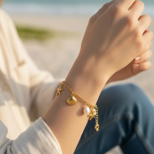 Sea fortune Bracelet | 18K PVD Gold Plated - For Women | Includes: Bracelet
