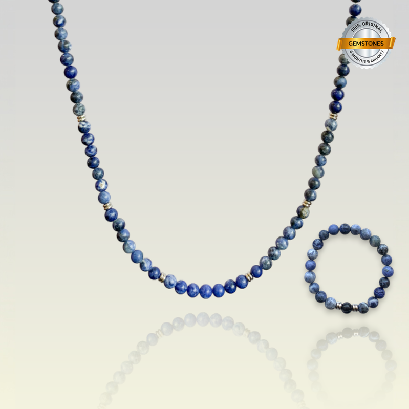 Soothe Sodalite Set | Sodalite - For Unisex | Includes: Necklace & Bracelet