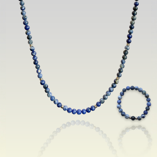 Soothe Sodalite Set | Sodalite - For Unisex | Includes: Necklace & Bracelet