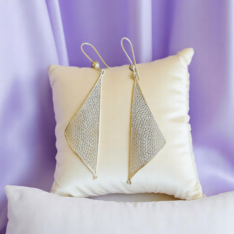 Artisan Filigree Earrings | 925 Silver - For Women | Includes: Earrings