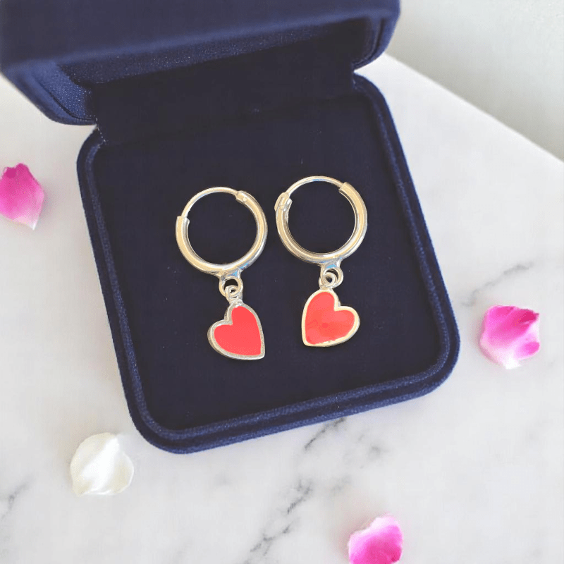Graceful Heart Earrings | 925 Silver - For Women | Includes: Earrings