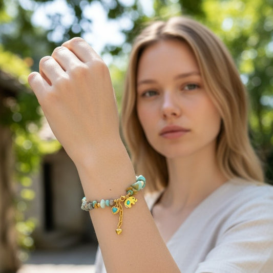 Elephanta Chips Bracelet | Indian Agate - For Women | Includes: Bracelet