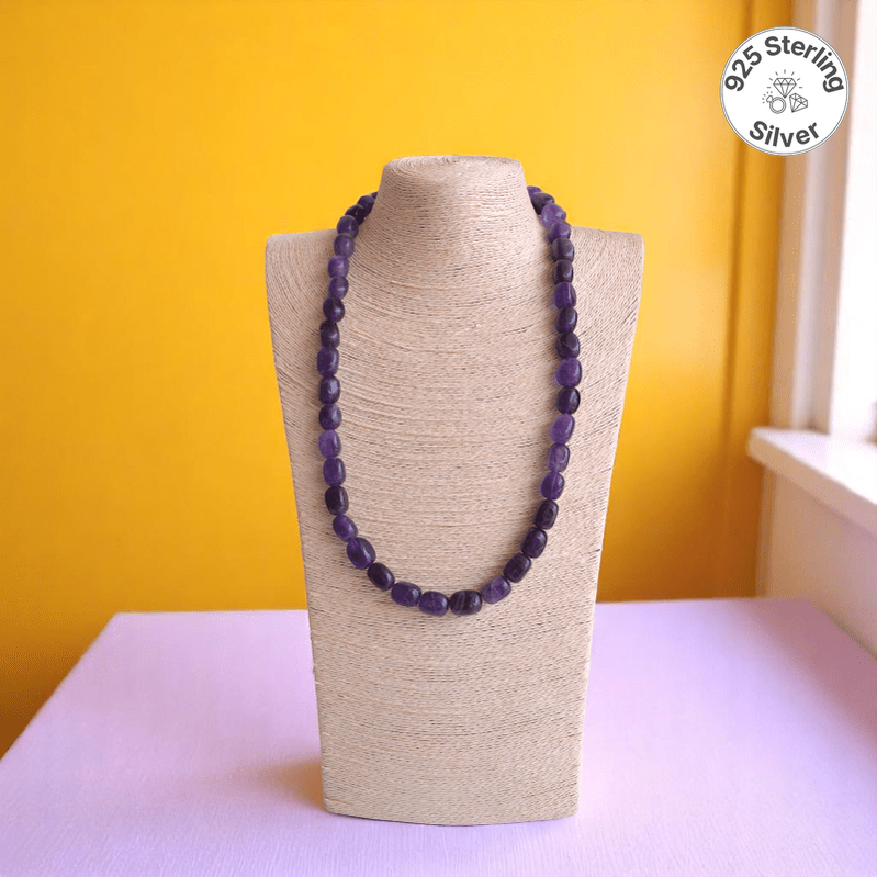 Velvet Fire Necklace | 925 Silver & Amethyst Stone - For All | Includes: Necklace