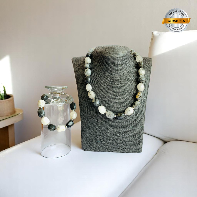 Golden Rutile Set | Rutile - For Unisex | Includes: Necklace & Bracelet