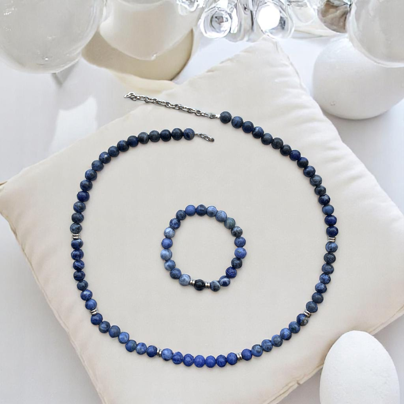Soothe Sodalite Set | Sodalite - For Unisex | Includes: Necklace & Bracelet