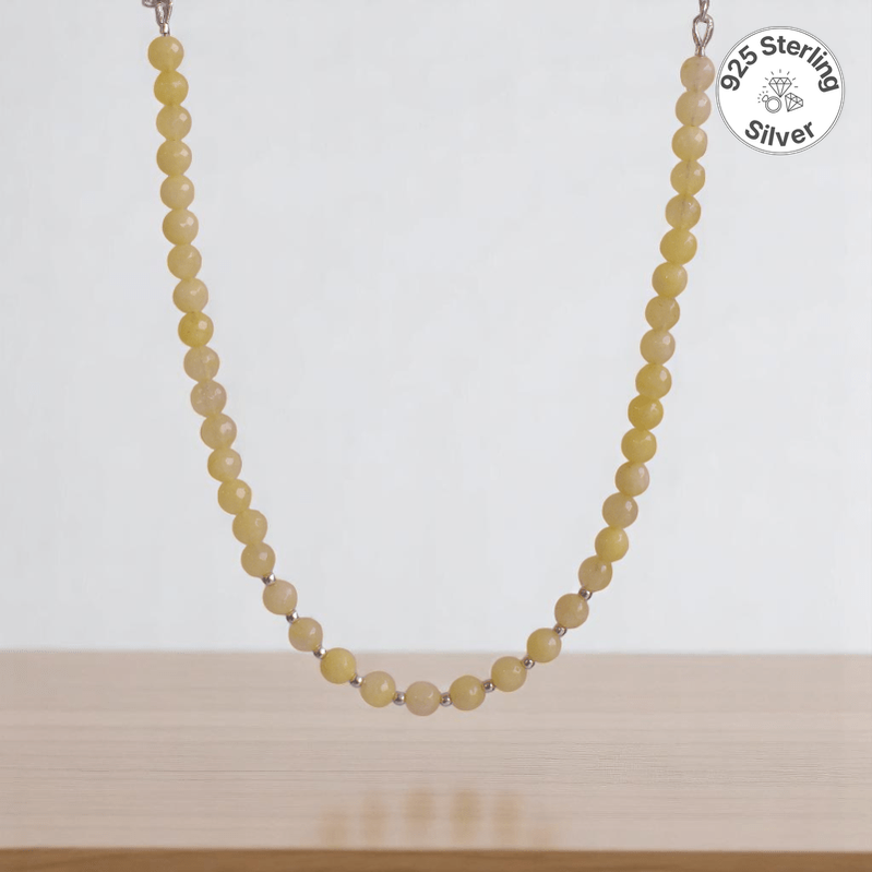 Sunny Spark Necklace | 925 Silver & Calcite Stone - For Girl Kids | Includes: Necklace