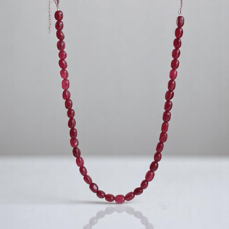 Ruby Soul Necklace | 925 Silver & Red Onyx Stone - For All | Includes: Necklace