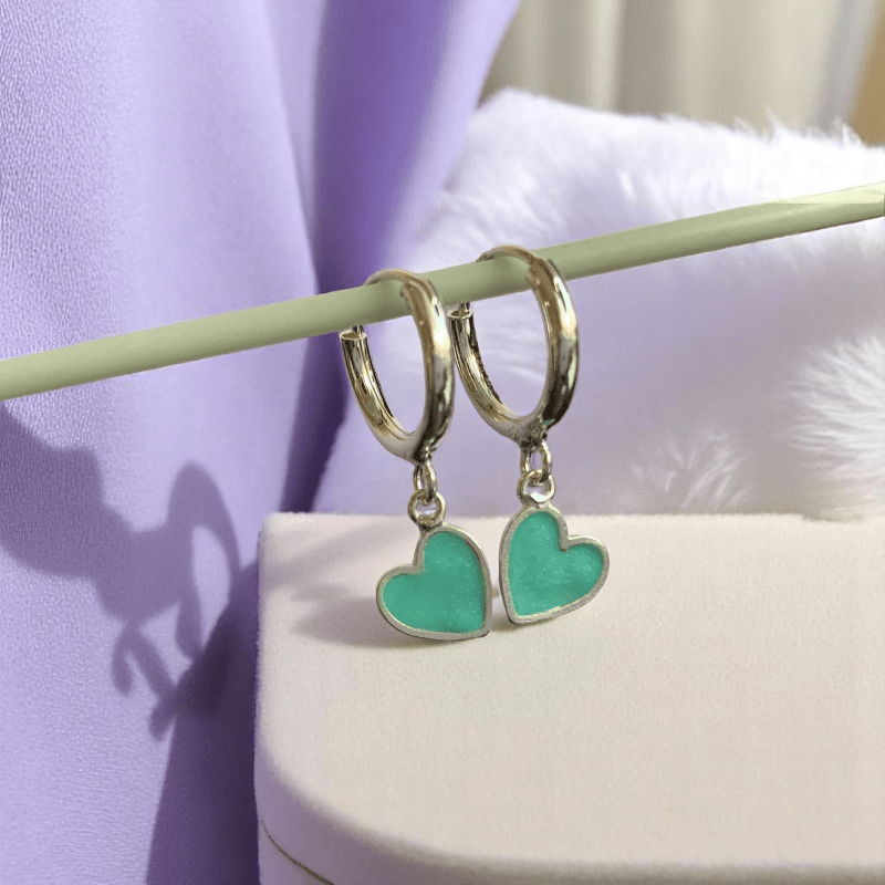 Delicate Heart Earrings | 925 Silver - For Women | Includes: Earrings