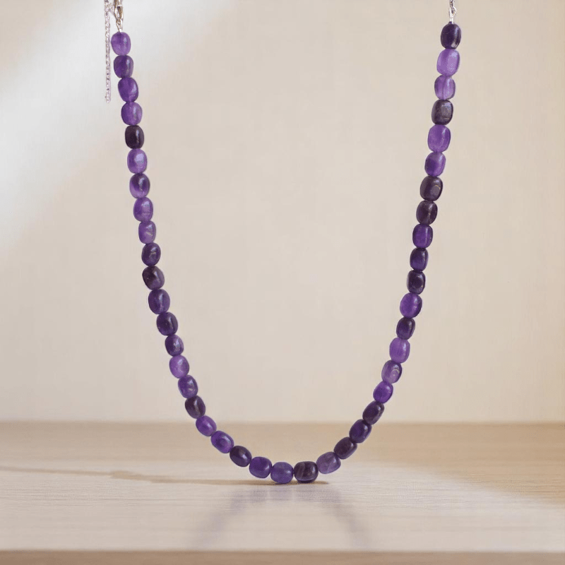 Velvet Fire Necklace | 925 Silver & Amethyst Stone - For All | Includes: Necklace