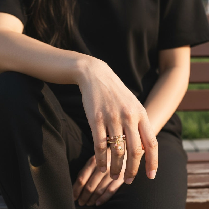 Rose Designer Adjustable Ring | 18K PVD Gold Plated- For Women | Includes: Ring