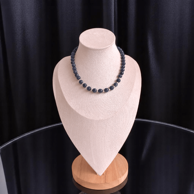 Denim Blue Sapphire Necklace | 925 Silver & Sapphire - For Girl Kids | Includes: Necklace