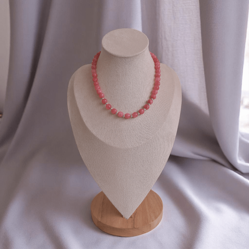 Joy Charm Necklace | 925 Silver & Rhodonite Stone - For Girl Kids | Includes: Necklace