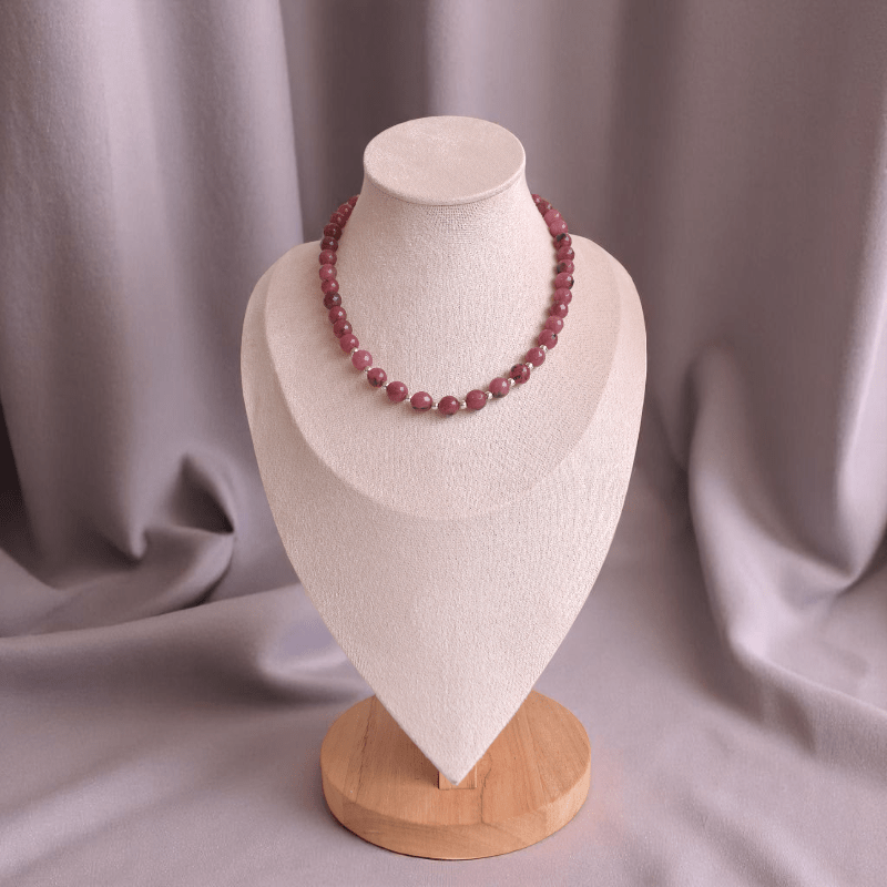 Playful Glow Necklace | 925 Silver & Rhodonite Stone - For Girl Kids | Includes: Necklace