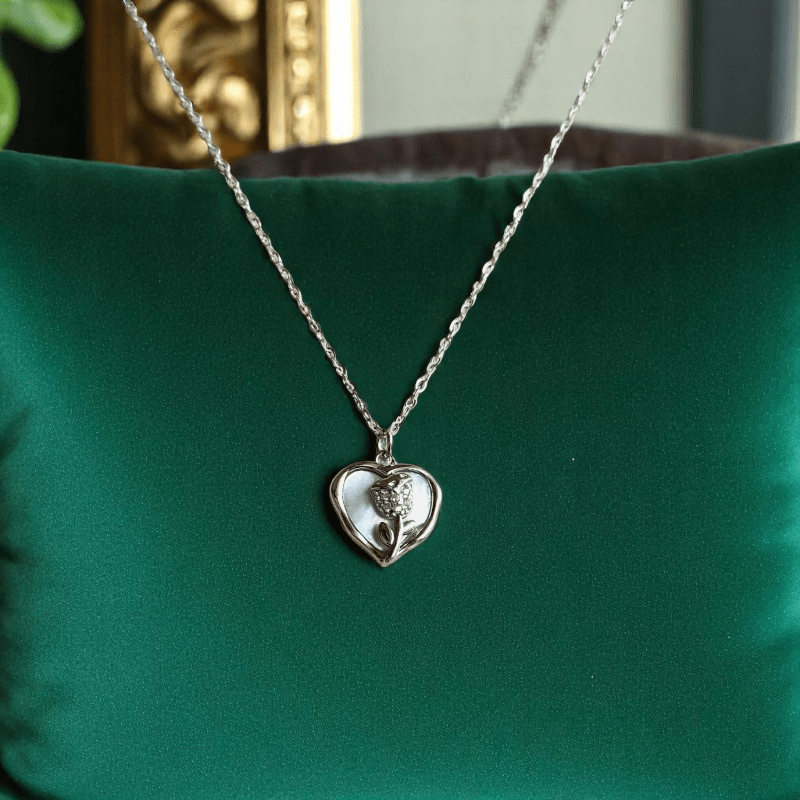Romantic Rose Necklace | 925 Silver - For Women | Includes: Necklace