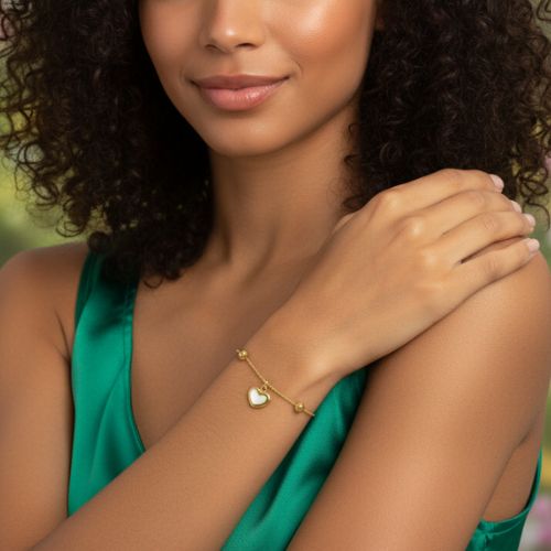 Shell Heart Dainty Bracelet | 18K PVD Gold Plated - For Women | Includes: Bracelet