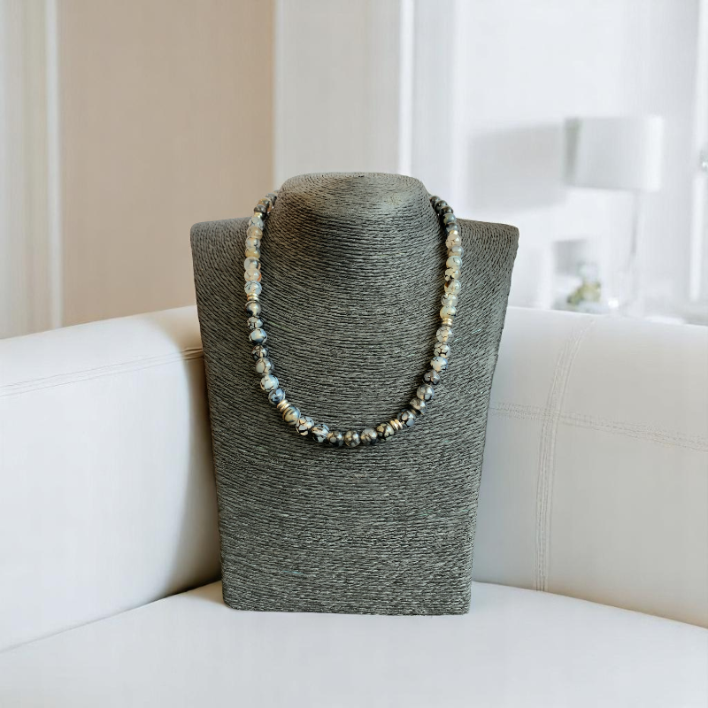 Mystic Dragon Vein Set | Dragon Vein Agate - For Unisex | Includes: Necklace & Bracelet