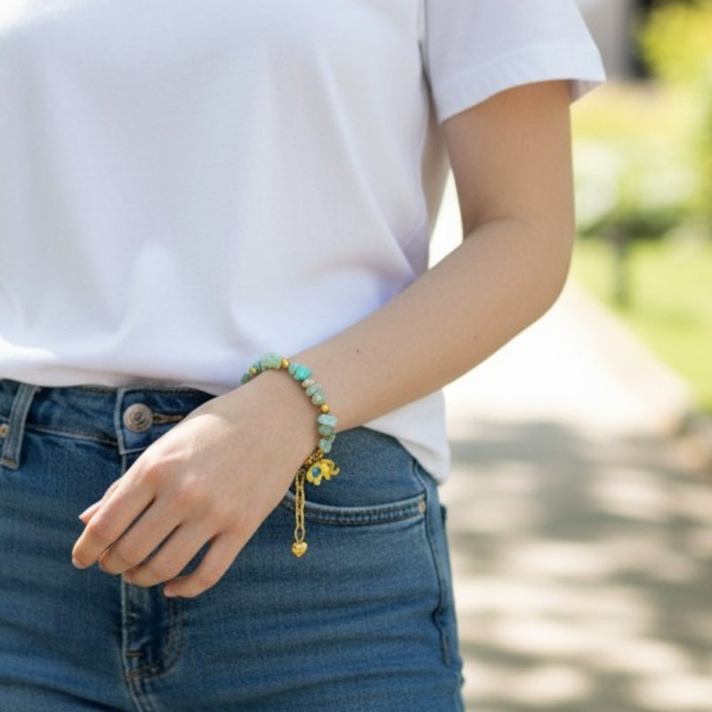 Elephanta Chips Bracelet | Indian Agate - For Women | Includes: Bracelet
