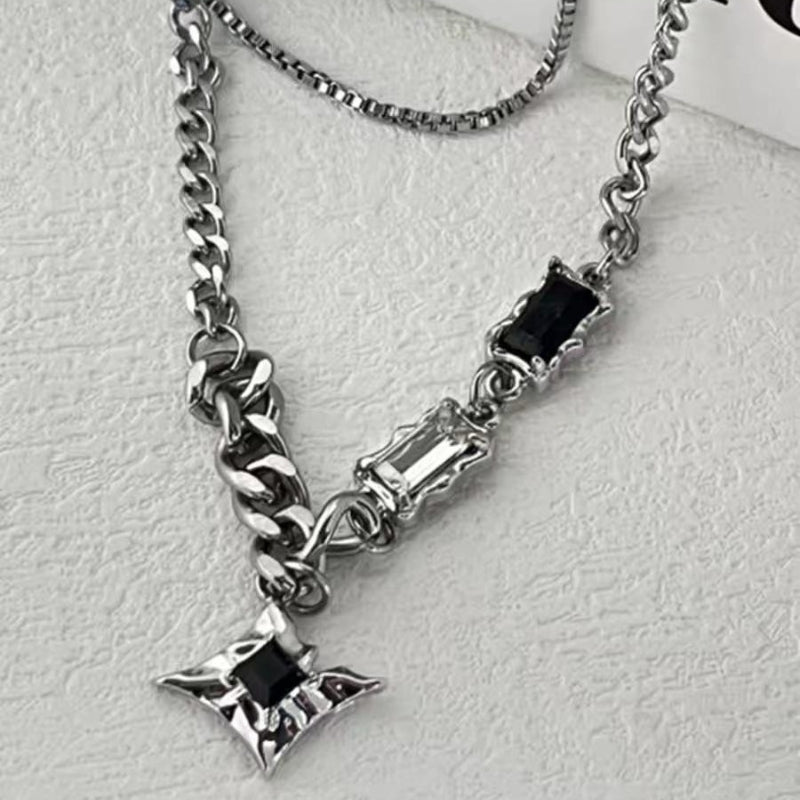 Obsidian Dual Layer Necklace | Premium Alloy- For Men| Includes: Necklace