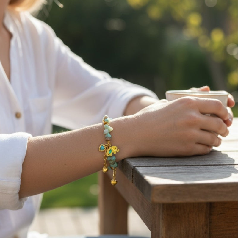 Elephanta Chips Bracelet | Indian Agate - For Women | Includes: Bracelet