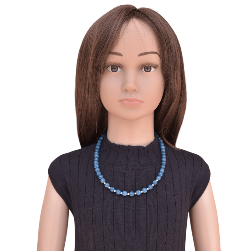 Little Blue Muse Necklace | 925 Silver & Agate - For Girl Kids | Includes: Necklace