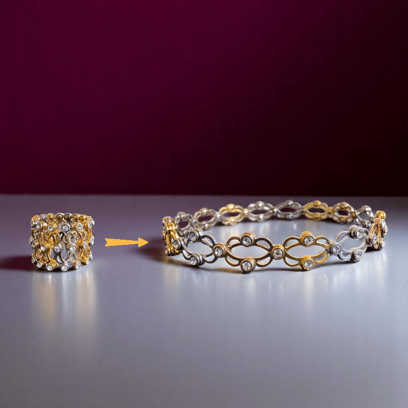 Dual Shade Convertible Ring/Bracelet | 925 Silver - For Women | Includes: Ring/Bracelet