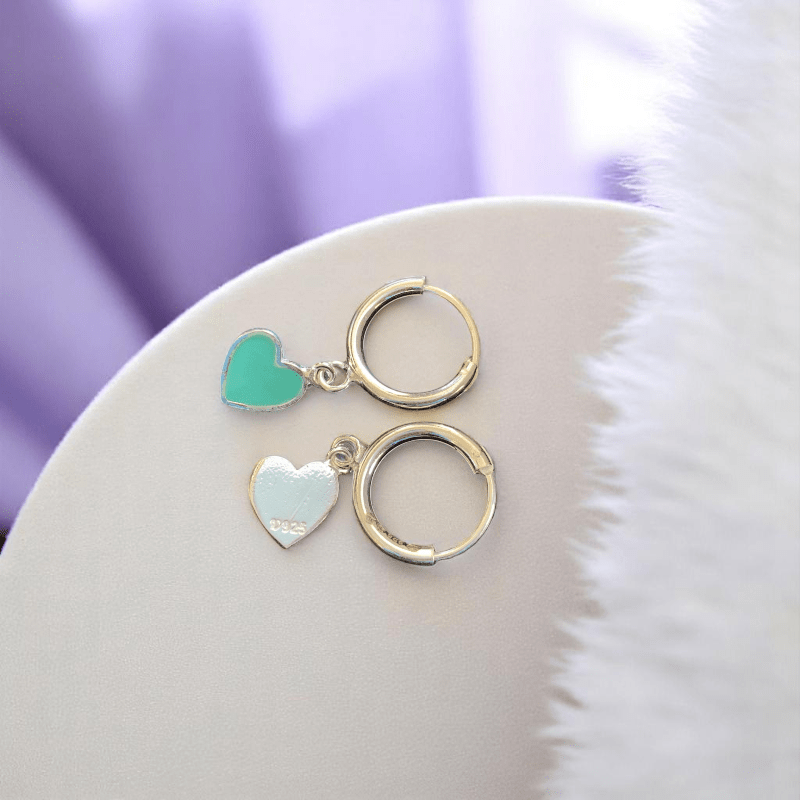 Delicate Heart Earrings | 925 Silver - For Women | Includes: Earrings