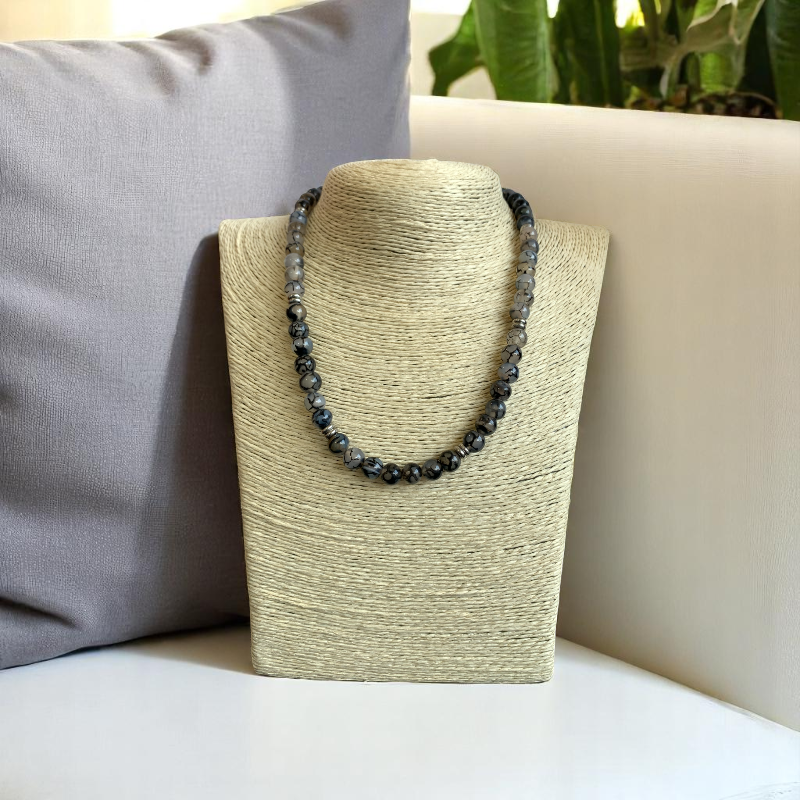 Mystic Dragon Vein Set | Dragon Vein Agate - For Unisex | Includes: Necklace & Bracelet