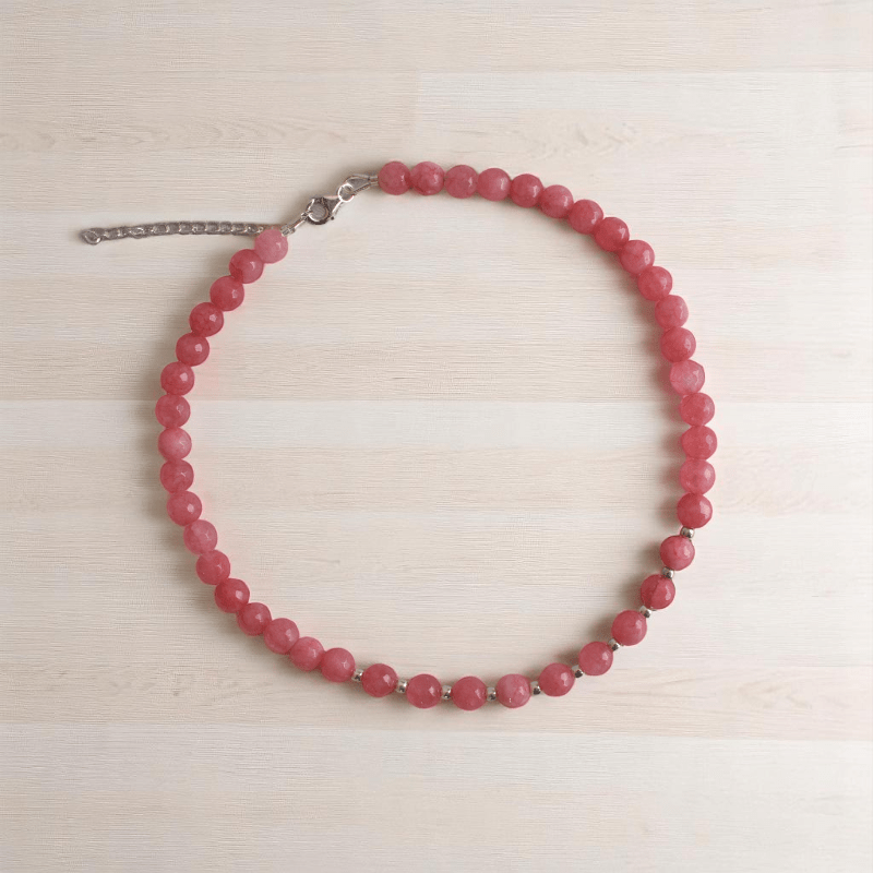 Joy Charm Necklace | 925 Silver & Rhodonite Stone - For Girl Kids | Includes: Necklace