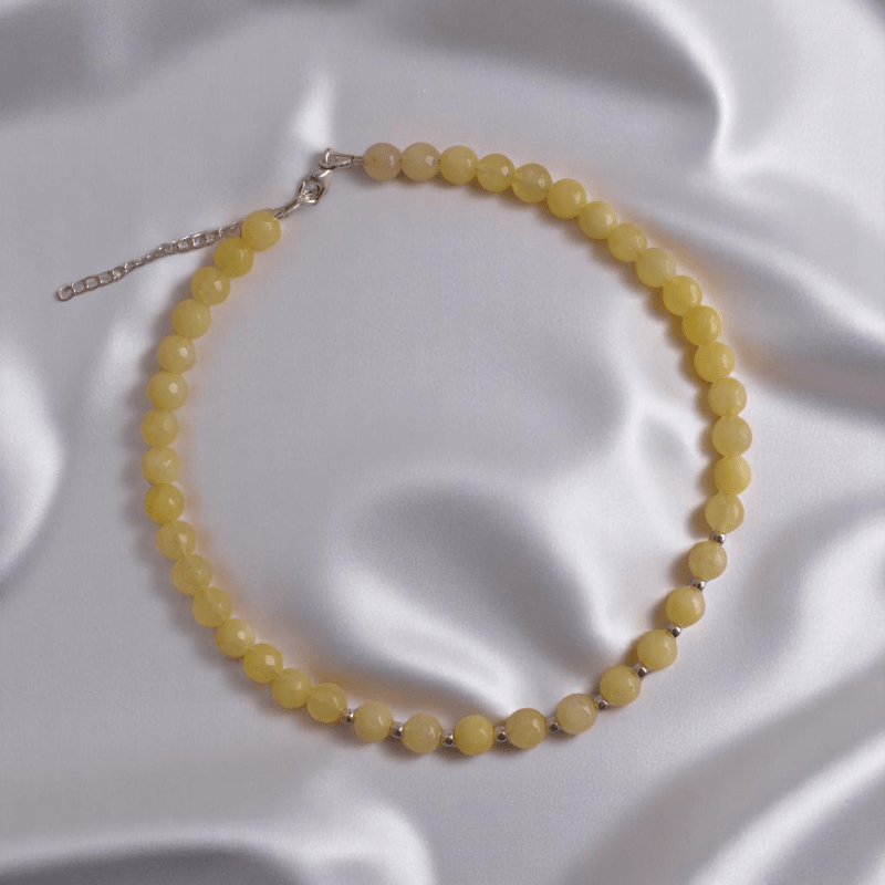 Sunny Spark Necklace | 925 Silver & Calcite Stone - For Girl Kids | Includes: Necklace