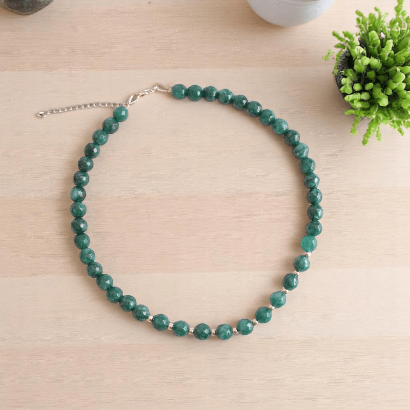 Cheerful Crystal Necklace | 925 Silver & Agate Stone- For Girl Kids | Includes: Necklace