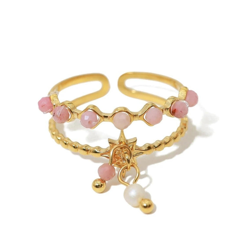 Rose Designer Adjustable Ring | 18K PVD Gold Plated- For Women | Includes: Ring