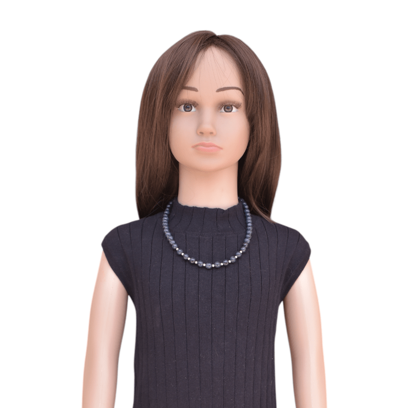 Denim Blue Sapphire Necklace | 925 Silver & Sapphire - For Girl Kids | Includes: Necklace