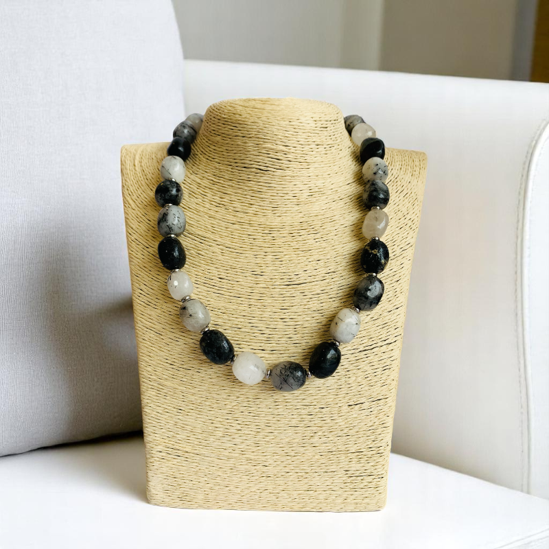 Golden Rutile Set | Rutile - For Unisex | Includes: Necklace & Bracelet