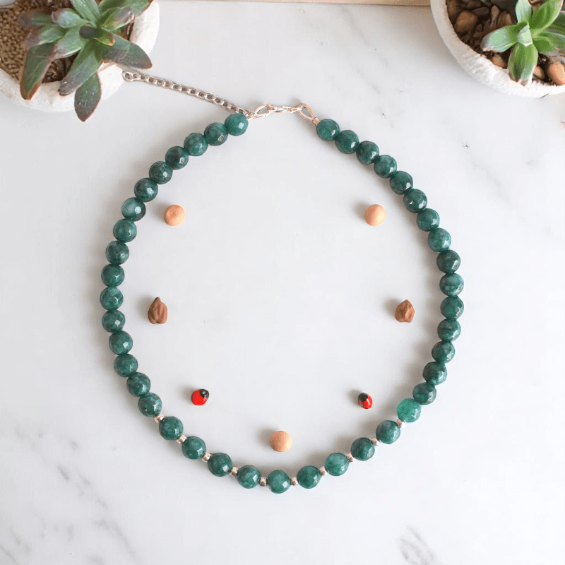 Cheerful Crystal Necklace | 925 Silver & Agate Stone- For Girl Kids | Includes: Necklace