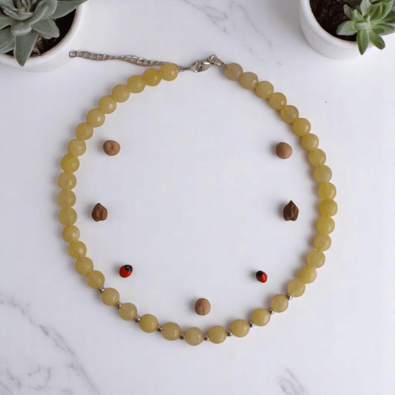 Sunny Spark Necklace | 925 Silver & Calcite Stone - For Girl Kids | Includes: Necklace