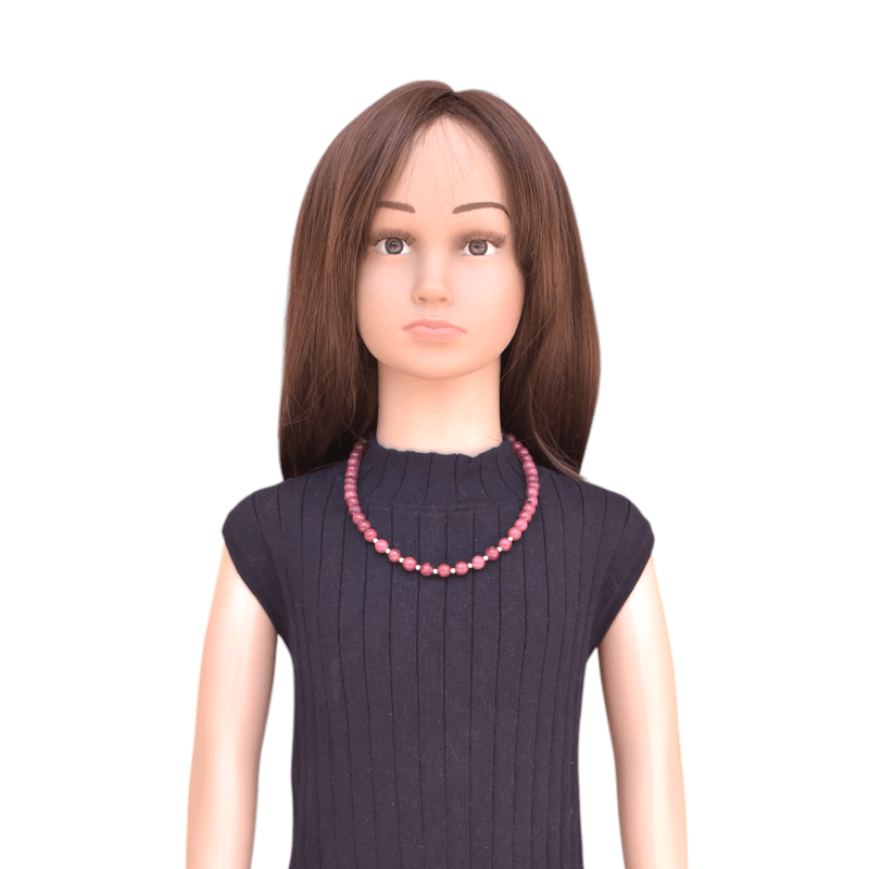 Playful Glow Necklace | 925 Silver & Rhodonite Stone - For Girl Kids | Includes: Necklace