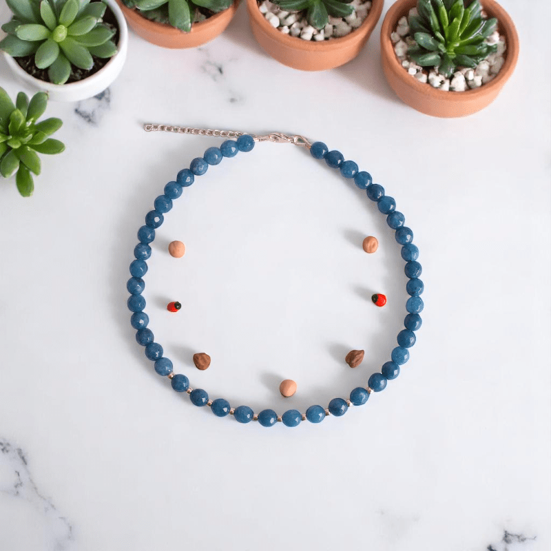 Little Blue Muse Necklace | 925 Silver & Agate - For Girl Kids | Includes: Necklace