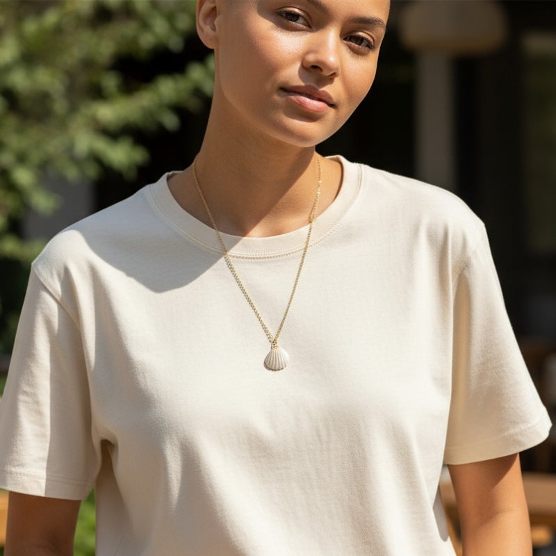 Calico Clam Necklace | Natural Calico Clam- For Women | Includes: Necklace