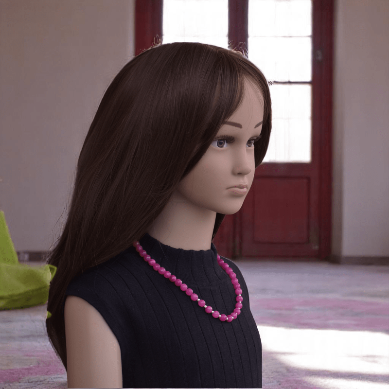 Cherry Blaze Necklace | 925 Silver & Pink Agate Stone - For Girl Kids | Includes: Necklace