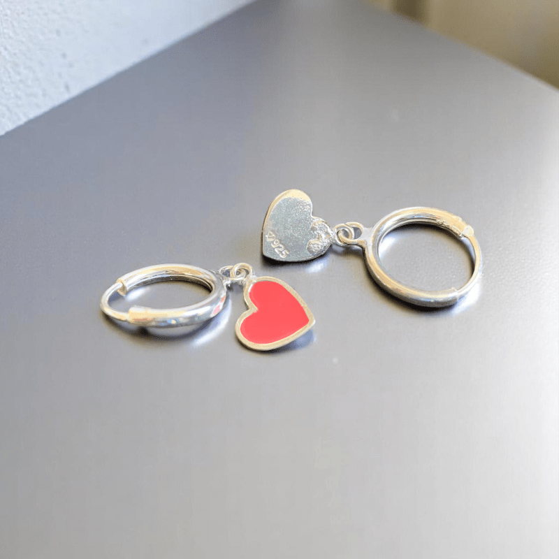 Graceful Heart Earrings | 925 Silver - For Women | Includes: Earrings
