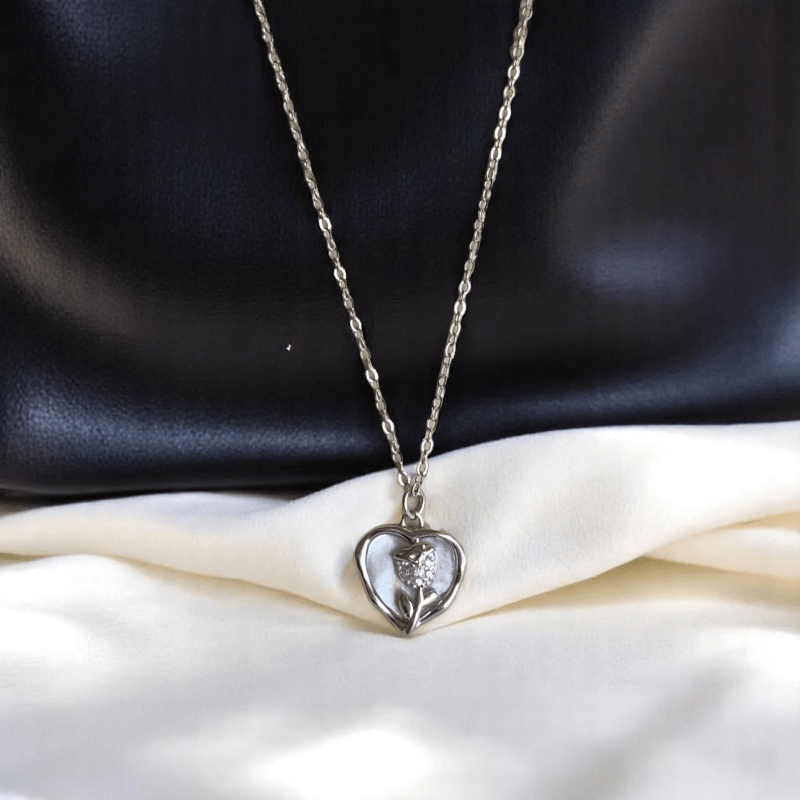 Romantic Rose Necklace | 925 Silver - For Women | Includes: Necklace