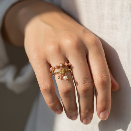 Rose Designer Adjustable Ring | 18K PVD Gold Plated- For Women | Includes: Ring