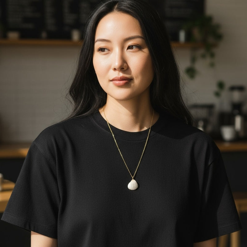 Calico Clam Necklace | Natural Calico Clam- For Women | Includes: Necklace