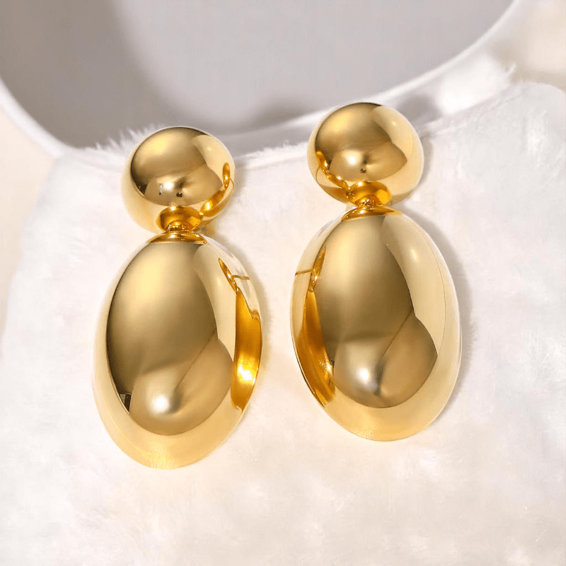 Sleek Chic Earrings | PVD 18K Gold Plated, Stainless Steel, Water Proof - For Women | Includes: Earrings